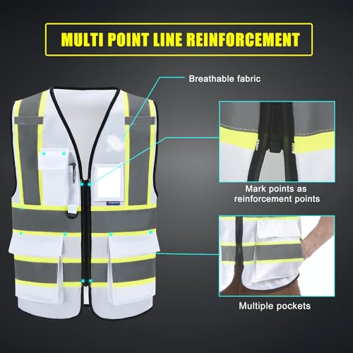 AYKRM 11 colors available white hi vis vest - Image 4