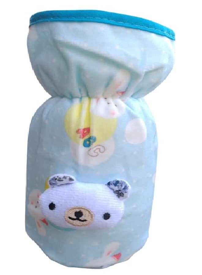 Lappu Baby's Cute Velvet Milk Feeding Bottle Covers for 240ml , 250ml , 260ml Bottles | Feeding Bottle Covers (330- Blue) - Image 1