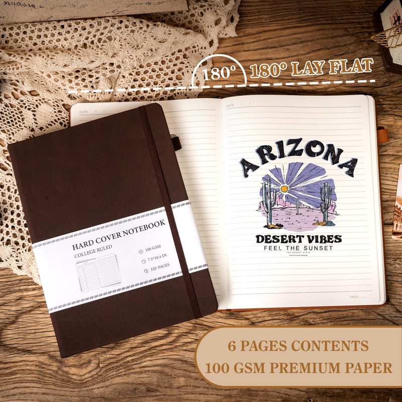 Cagie B5 Journal Notebook For Men Women 320 Pages 100 Gsm Paper Vintage Journaling Notebooks A5 Hardcover Leather Journals For Writing Travel Work Note Taking Diary  7.6X10 In  Dark Brown - Image 5