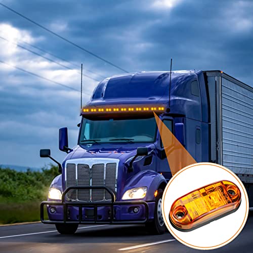 Funtery 40 Pcs 2.5 Inch 2 Diode Trailer Marker Lights Waterproof Sealed Light Double Bullseye LED Trailer Lights Kit 2.5" Side Marker Light Oval Trailer Running Lights for RV Camper Truck Boat, Red and Amber - Image 5
