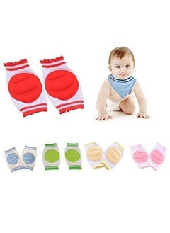 WeKidz Unisex Baby Knee Pads for Crawling And Elbow Safety Protector, Stretchable Anti-Slip Padded Elastic Soft Cotton Comfortable Knee Cap for Kids | Learn to Crawl Socks (2, Blue)
