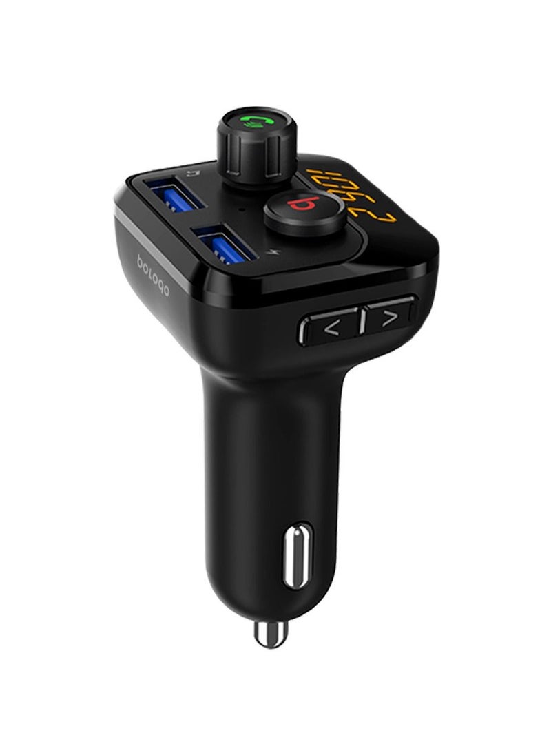 porodo - Wireless FM Transmitter With Dual USB Port(3.4A QC3.0 ) - Image 1
