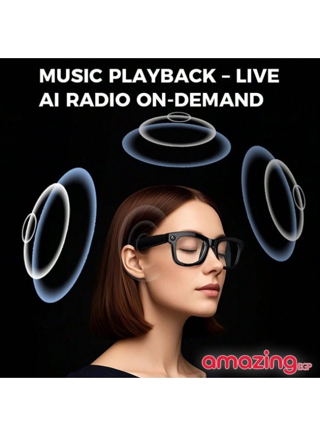amazing.EGP M01 Pro Smart Glasses with AI Camera, 1080P Video Recording, Bluetooth Audio, Real-Time Translation, WiFi Connectivity, Black (CLEAR lenses) - Image 5