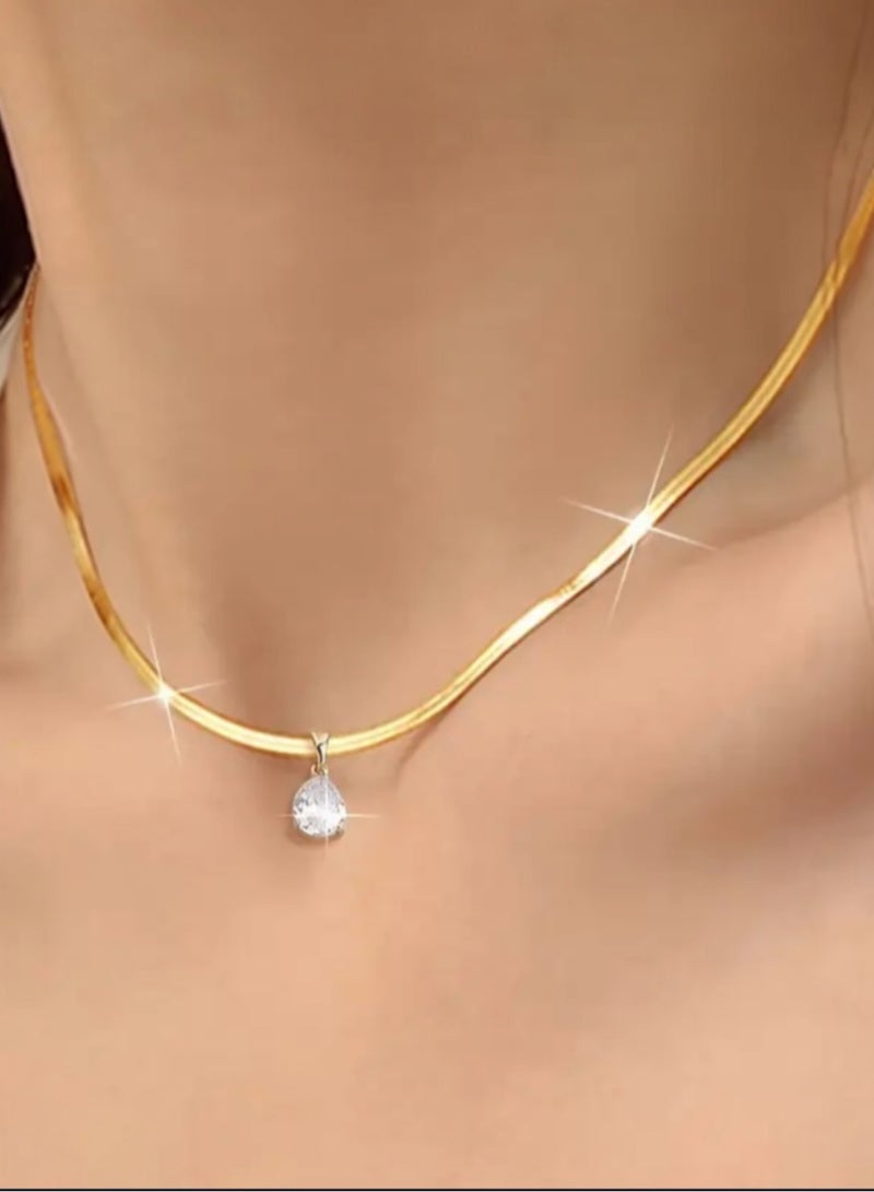 Casual collection Elegant & High Quality Stainless Steel Gold Plated Necklace For Women - Image 1