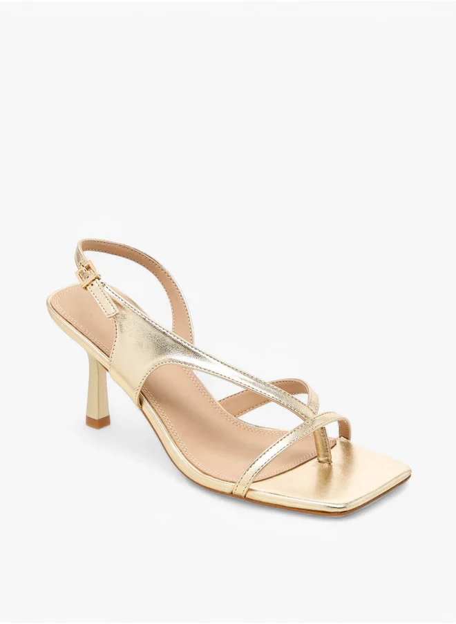 فلورا بيلا من شو إكسبرس Cut-Out Detail Sandals with Flared Heel and Hook and Loop Closure