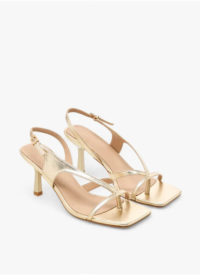 فلورا بيلا من شو إكسبرس Cut-Out Detail Sandals with Flared Heel and Hook and Loop Closure