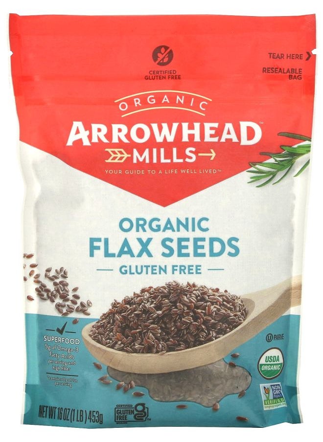 Arrowhead Mills - Organic Flax Seeds Gluten Free 1 lb (453 g) - Image 1