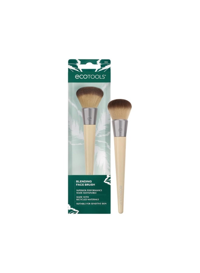 EcoTools Blending Face Makeup Brush For Liquid & Cream Foundation, Bronzer, & Blush, Multipurpose Makeup Brush, Dense, Synthetic Bristles, Eco Friendly, Cruelty-Free & Vegan, 1 Count - Image 1