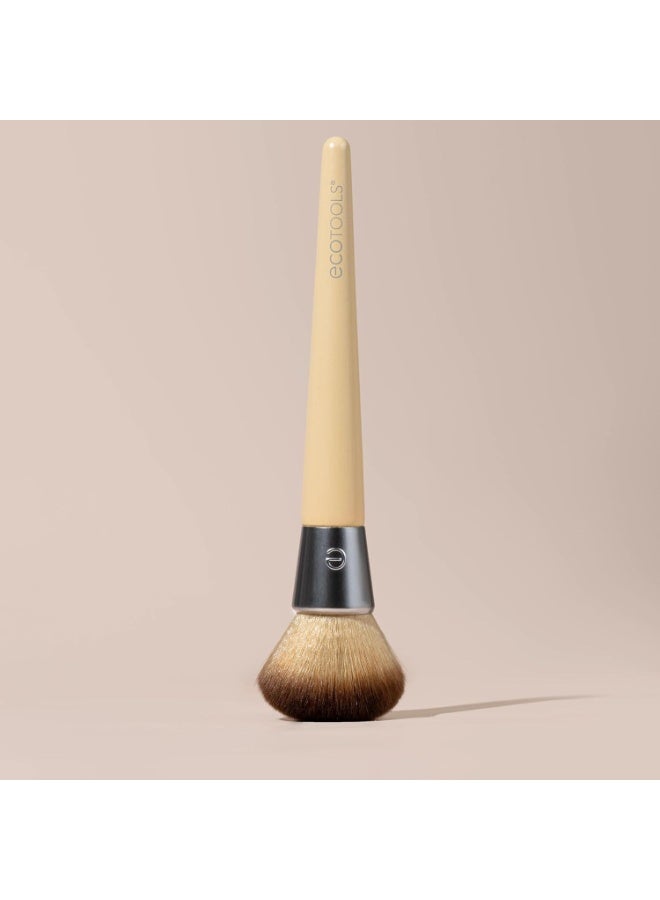EcoTools Blending Face Makeup Brush For Liquid & Cream Foundation, Bronzer, & Blush, Multipurpose Makeup Brush, Dense, Synthetic Bristles, Eco Friendly, Cruelty-Free & Vegan, 1 Count - Image 4