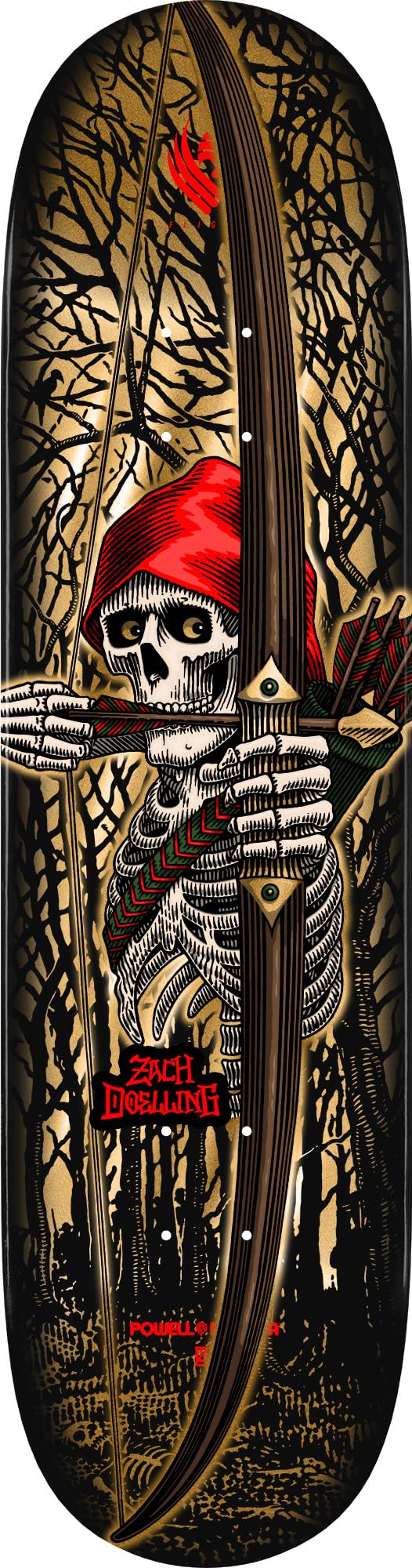 Powell Peralta Zach Doelling Archer Flight Skateboard Deck Gold Foil 830 x 3161 - Image 2