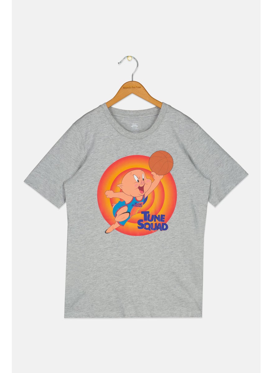 Space Jam Kids Boy Crew Neck Short Sleeve Graphic Print T-Shirt, Grey  - Image 1