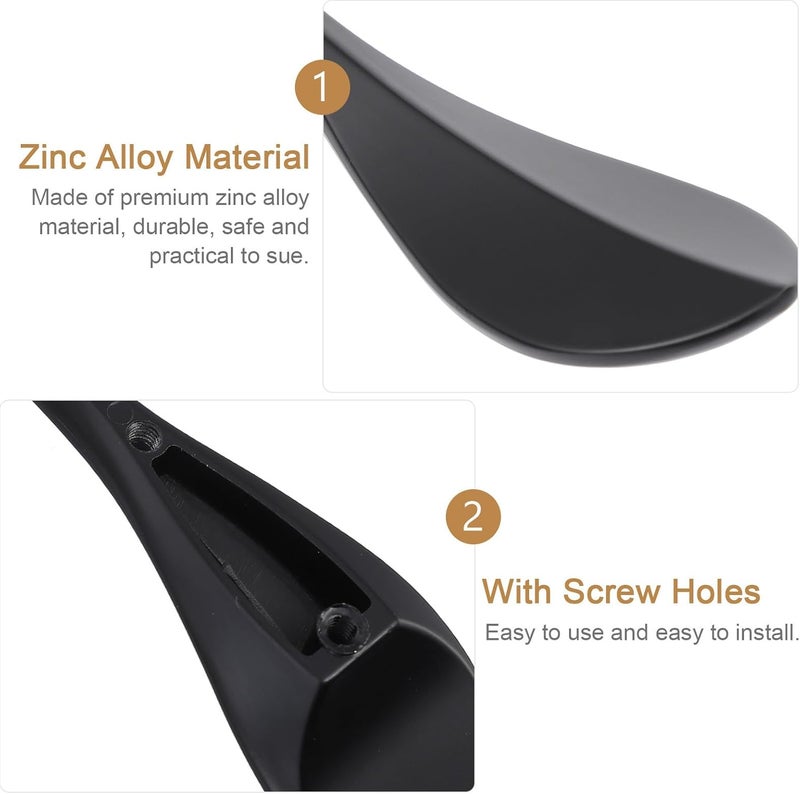 FUOYLOO Leaf Shaped Cabinet Handle and Drawer Pull, Zinc Alloy 2pcs Set 32mm Hole Spacing, Black Finish, Suitable for Cabinet Doors and Furniture Drawers in Home and Office - Image 3