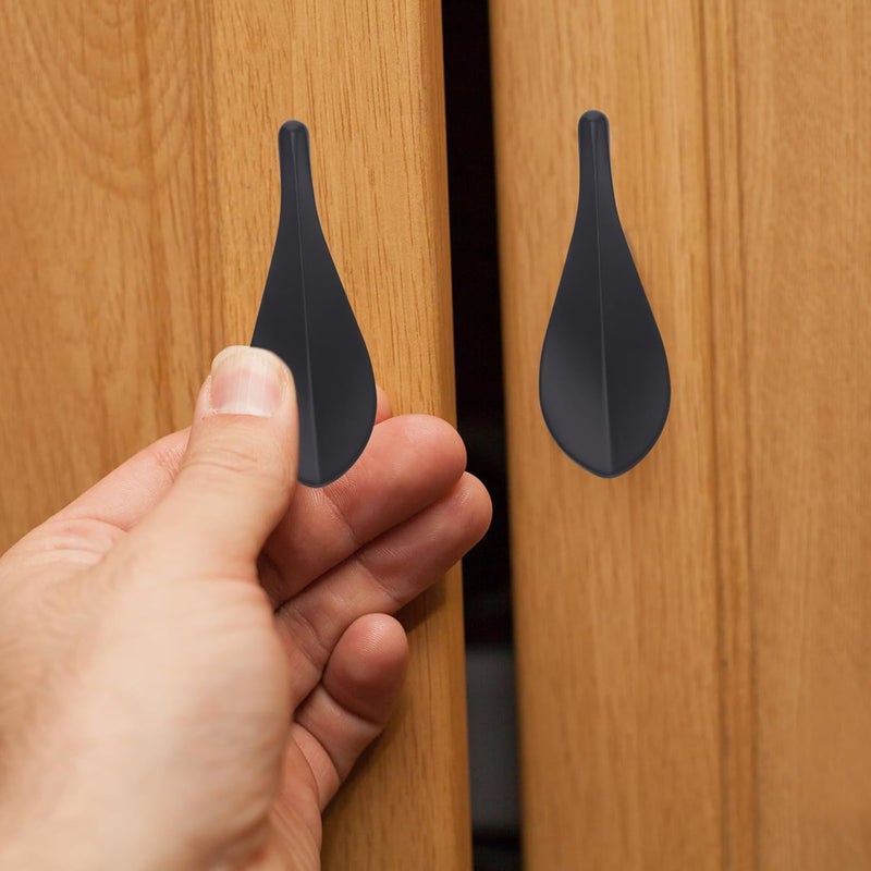 FUOYLOO Leaf Shaped Cabinet Handle and Drawer Pull, Zinc Alloy 2pcs Set 32mm Hole Spacing, Black Finish, Suitable for Cabinet Doors and Furniture Drawers in Home and Office - Image 4