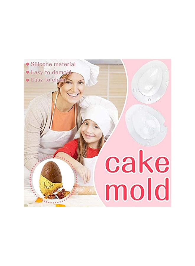 S-TOP Egg Mould, Fun Giant Surprise Toy Egg Maker, Dinosaur Egg Polycarbonate Plastic Mould for Chocolate, Jello, Soap, Bath Bomb, Lotion Bar, Clay, Plaster, Cake Decorating Tool, 2 Pcs - Image 3