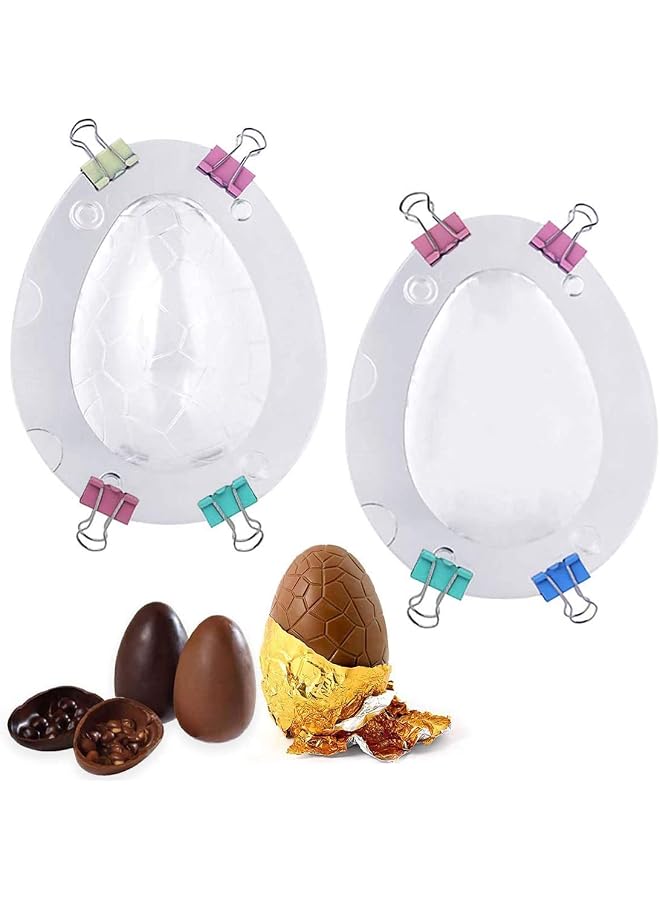 S-TOP Egg Mould, Fun Giant Surprise Toy Egg Maker, Dinosaur Egg Polycarbonate Plastic Mould for Chocolate, Jello, Soap, Bath Bomb, Lotion Bar, Clay, Plaster, Cake Decorating Tool, 2 Pcs - Image 1
