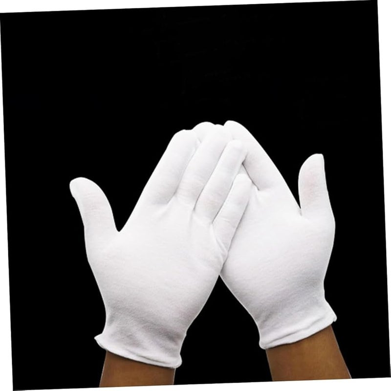 Heavy Duty Cotton Work Gloves Medium 12 Pairs Industrial Gardening Safety Wear Resistant - Image 3