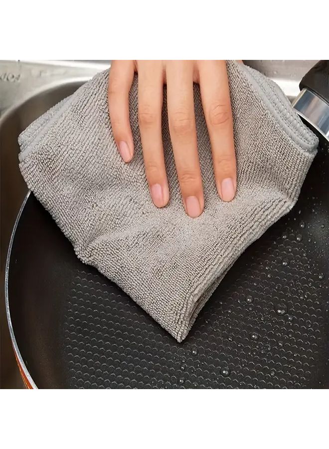Dark Gray Microfiber Cleaning Cloth Highly Absorbent Lint Free For Kitchen Automotive Household - Image 5