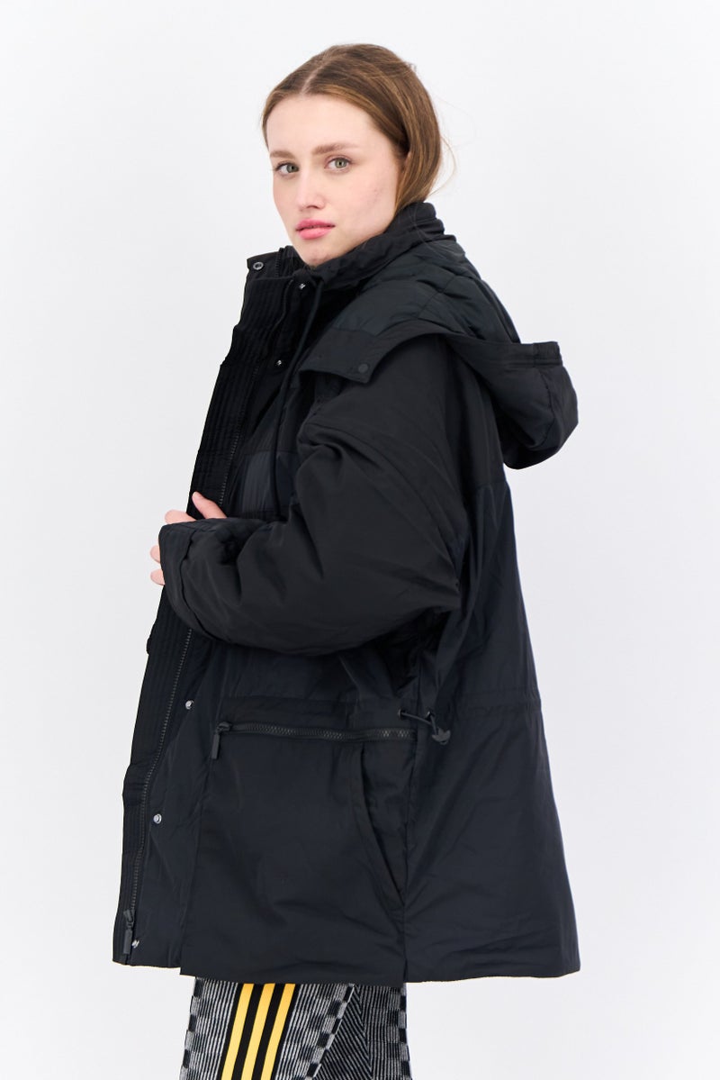 adidas Originals Women Sportswear Fit Long Sleeve Outdoor Parka Jacket, Black  - Image 2