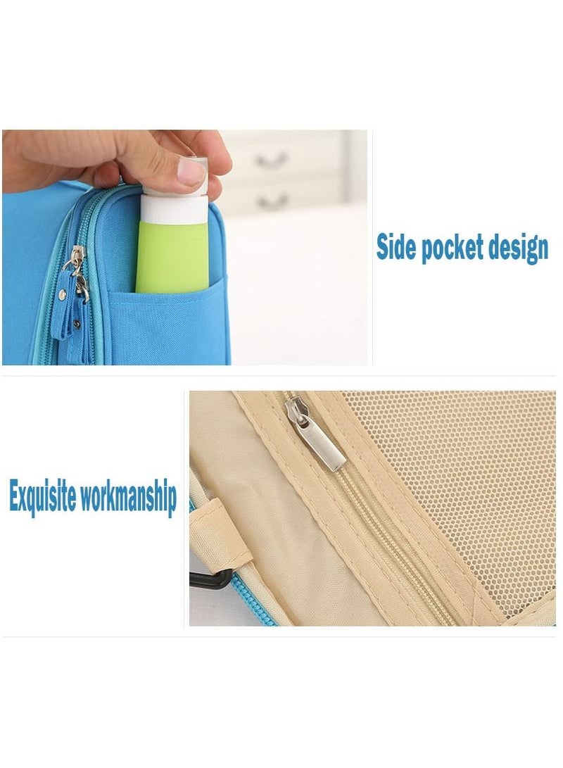 KASTWAVE Hanging Travel Toiletry Bag for Men and Women 1 Pcs Blue Hanging Toiletry bag Travel cosmetic Kit Portable Waterproof Bathroom Shower Bag for Toiletries Makeup Cosmetics - Image 5