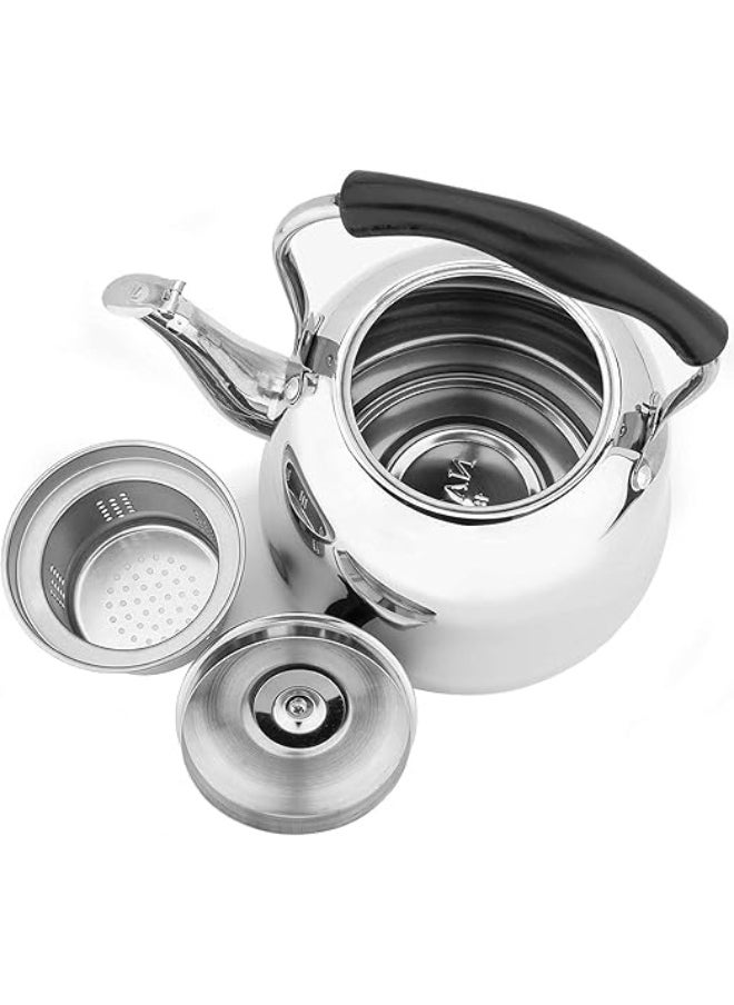 Imported Tea Kettle with Strainer and Whistle Alarm - Comfort and Elegance in Every Boil M (2000 ml)
