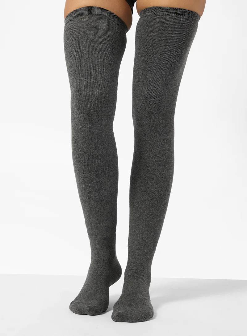 Ginger Thigh High Solid Socks
