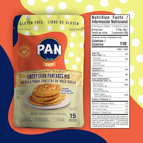 P.A.N Sweet Corn Pancakes Mix – Gluten Free Easy to Prepare 1 lb (Pack of 1) - Image 2