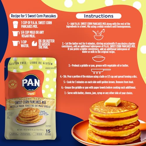 P.A.N Sweet Corn Pancakes Mix – Gluten Free Easy to Prepare 1 lb (Pack of 1) - Image 5