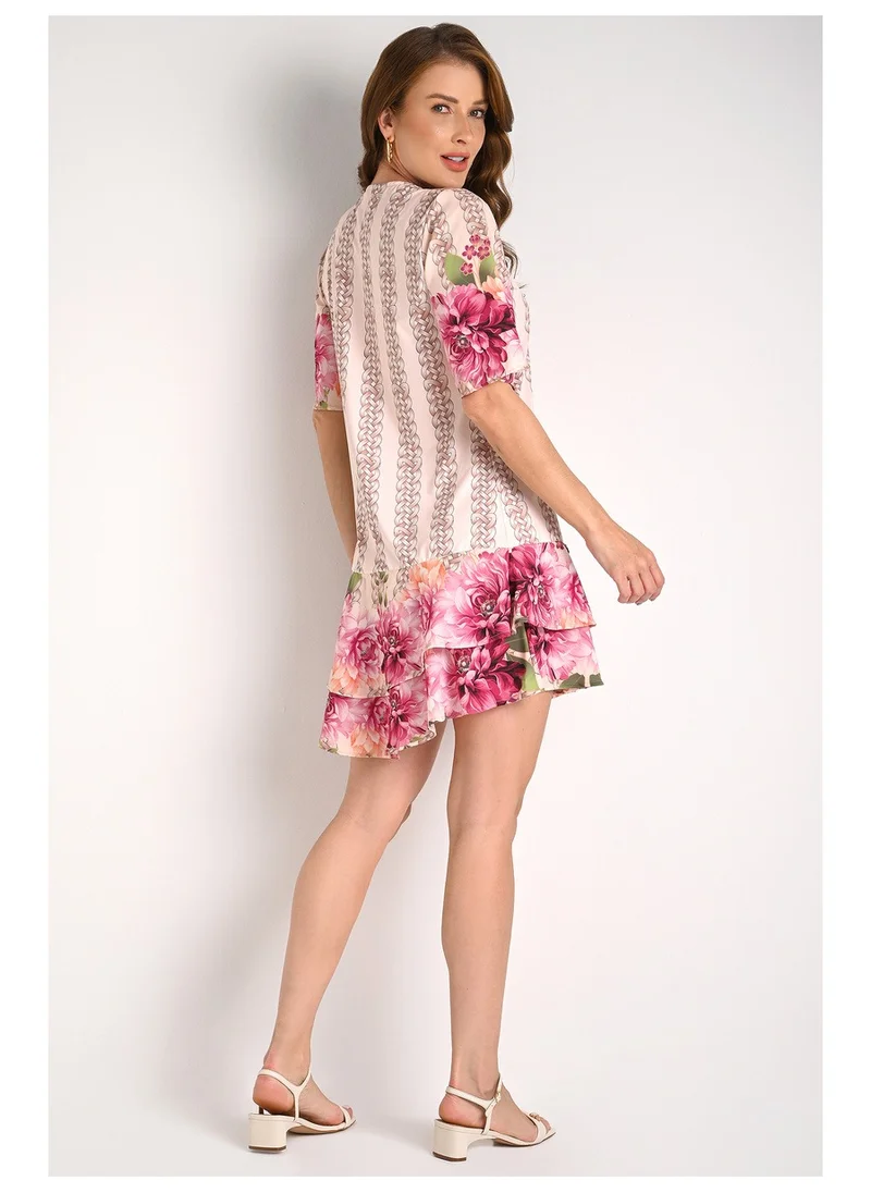 Carmen Steffens  Asymmetrical Ruffled Printed Dress for Women | Best Price UAE