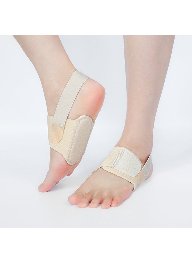 Women's and Men's Foot Arch Support - Adjustable compression arch support strap, suitable for flat feet, heel pain, high arches and fall arches - Anti-slip strips - (1 Pair - Beige) - Image 1
