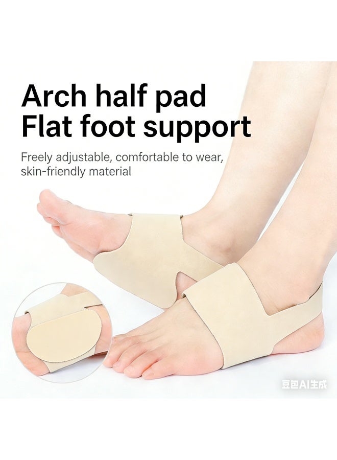 Women's and Men's Foot Arch Support - Adjustable compression arch support strap, suitable for flat feet, heel pain, high arches and fall arches - Anti-slip strips - (1 Pair - Beige) - Image 4