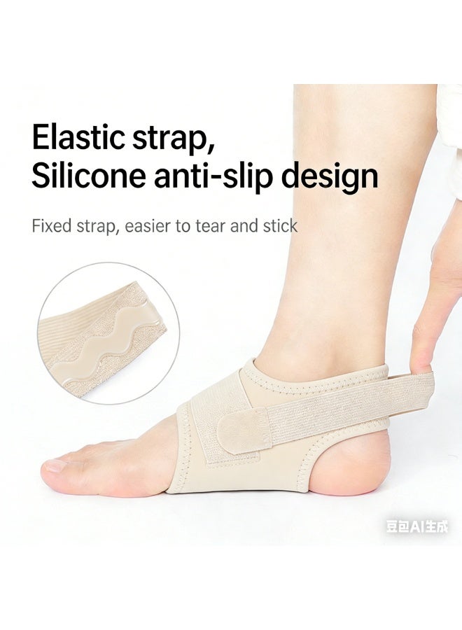 Women's and Men's Foot Arch Support - Adjustable compression arch support strap, suitable for flat feet, heel pain, high arches and fall arches - Anti-slip strips - (1 Pair - Beige) - Image 3