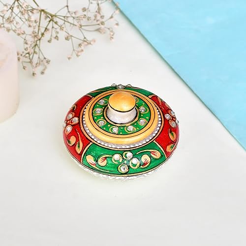 Craftam Marble Sindoor Dani Box for Women – Traditional Handcrafted Kumkum Holder for Gifts, Pooja & Makeup - Image 1