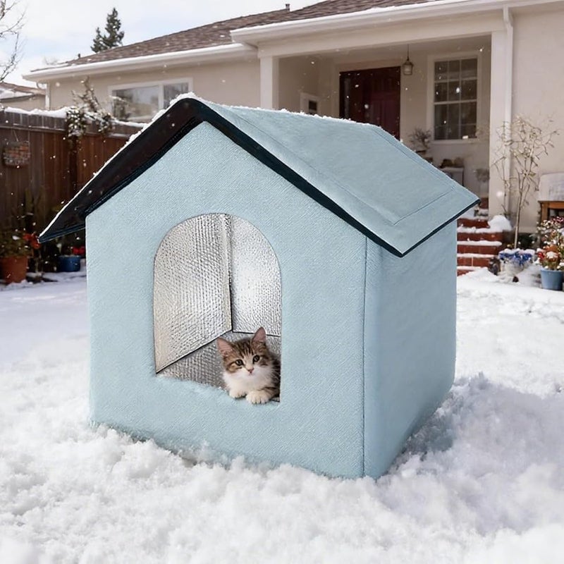 Outdoor Cat House Waterproof Oxford Fabric Cave Shelter For Stray Cats - Image 5