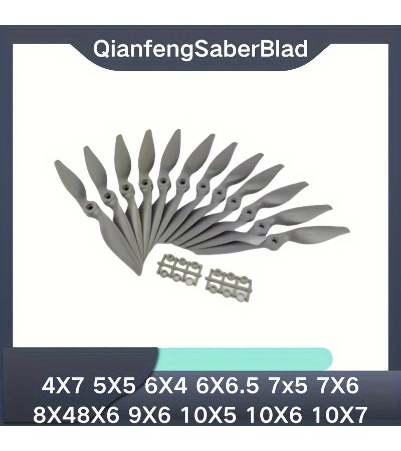 4x7 5x5 6x4 6x6.5 7x5 7x6 8x4 8x6 9x6 10x5 10x6 10x7 مجموعة مراوح بديلة عالية السرعة للطائرات اللاسلكية، غير قابلة للبطارية، شفرة مروحة متعددة الألوان من مادة مركبة متينة - Image 1
