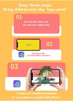 GROIC Puzzles for Kids,Dinosaurs Jigsaw Book, APP Interactive AR Toddler Busy Book,Quiet Book Realistic Dino Toys,STEM Learning Education Montessori  - Image 2