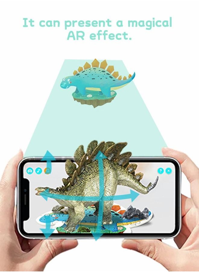 جرويك Puzzles for Kids,Dinosaurs Jigsaw Book, APP Interactive AR Toddler Busy Book,Quiet Book Realistic Dino Toys,STEM Learning Education Montessori  - Image 3