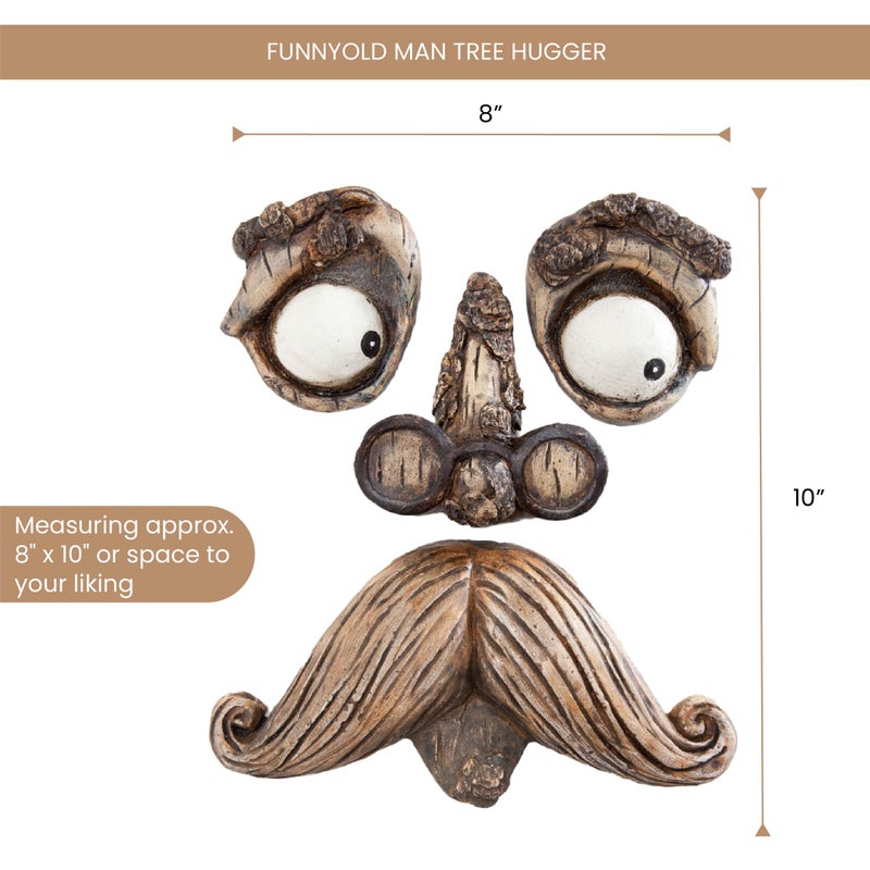 Bits and Pieces - 'Old Man' Tree Hugger - Yard Decorations - Whimsical Tree Sculpture - Garden Decoration - Garden Peeker Yard Art - Image 3