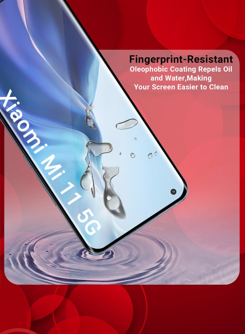 CATANES (For Xiaomi Mi 11) 2Pack,Premium Tempered Glass Screen Protector Anti Buble Anti Scratch - Side Black - Image 3