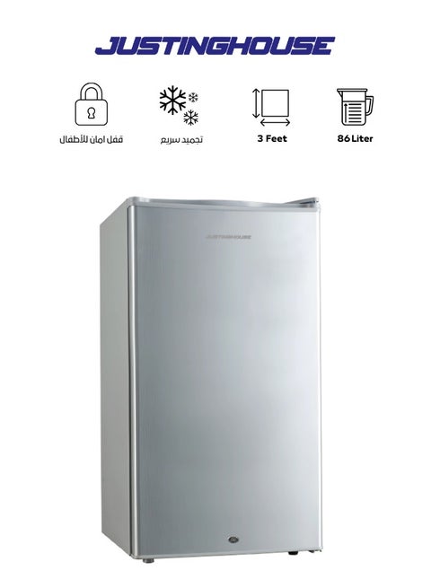 Single Door Refrigerator, 86 Liters, Silver - JSRF-99D