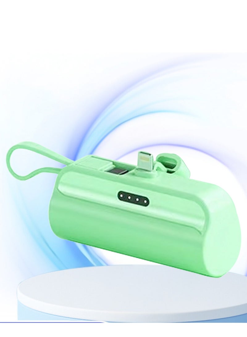 xinzhen Fast Charging iPhone Power Bank 5000mAh Mini Battery Pack - Type-C Input, Lightning Output Green  - Image 1