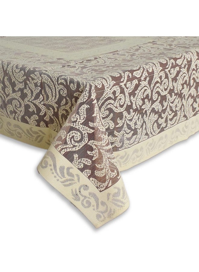 Kuber Industries Leaf Design Cotton Center Table Cover/Table Cloth for Home Decorative Luxurious 4 Seater, 60"x40" (Maroon)
