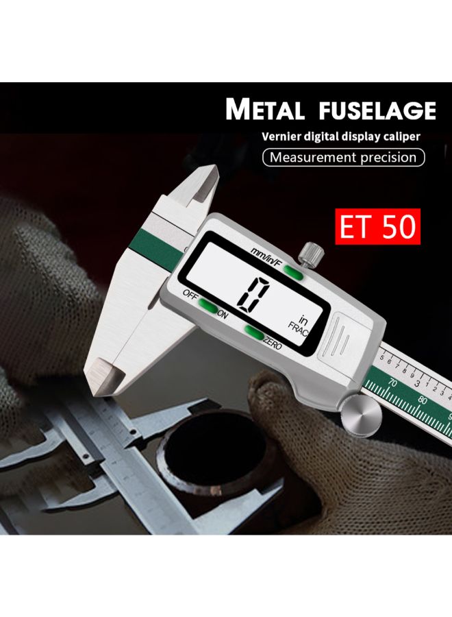 Electronic Digital Display Caliper Vernier Ruler Silver/Green 236mm - Image 2