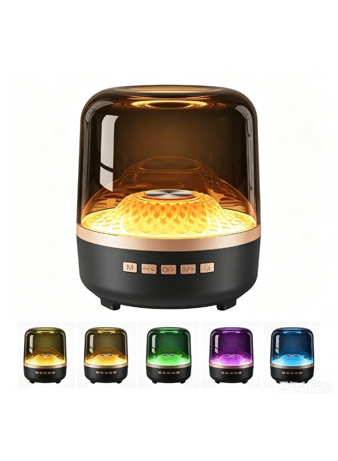 EXCLIFE Multifunctional wireless RGB speaker with glass-like finish, portable desktop subwoofer, compact Bluetooth subwoofer with surround sound. - Image 2