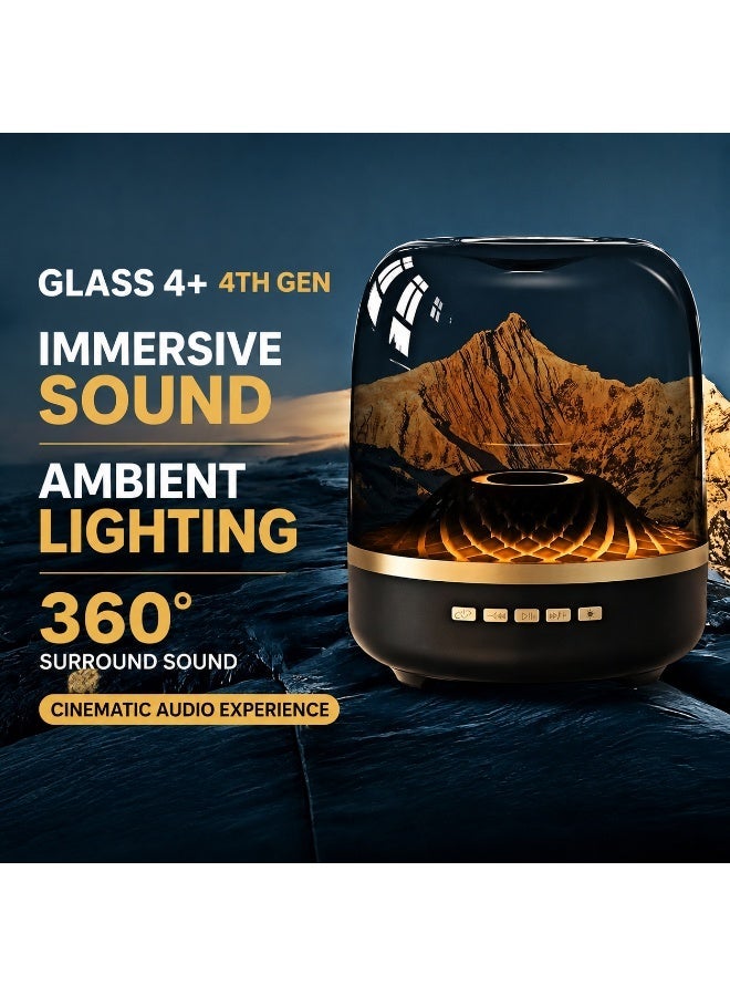 EXCLIFE Multifunctional wireless RGB speaker with glass-like finish, portable desktop subwoofer, compact Bluetooth subwoofer with surround sound. - Image 5