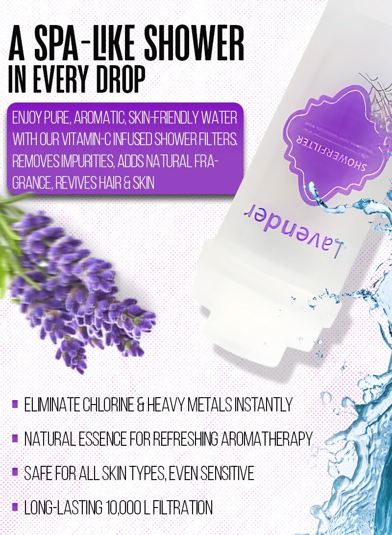 ABJ 2-Pack Vitamin C Shower Filters (Lavender + Rose) – Soft Water for Fresher Skin & Healthier Hair, Advanced Chlorine-Removing Shower Filter - Image 3