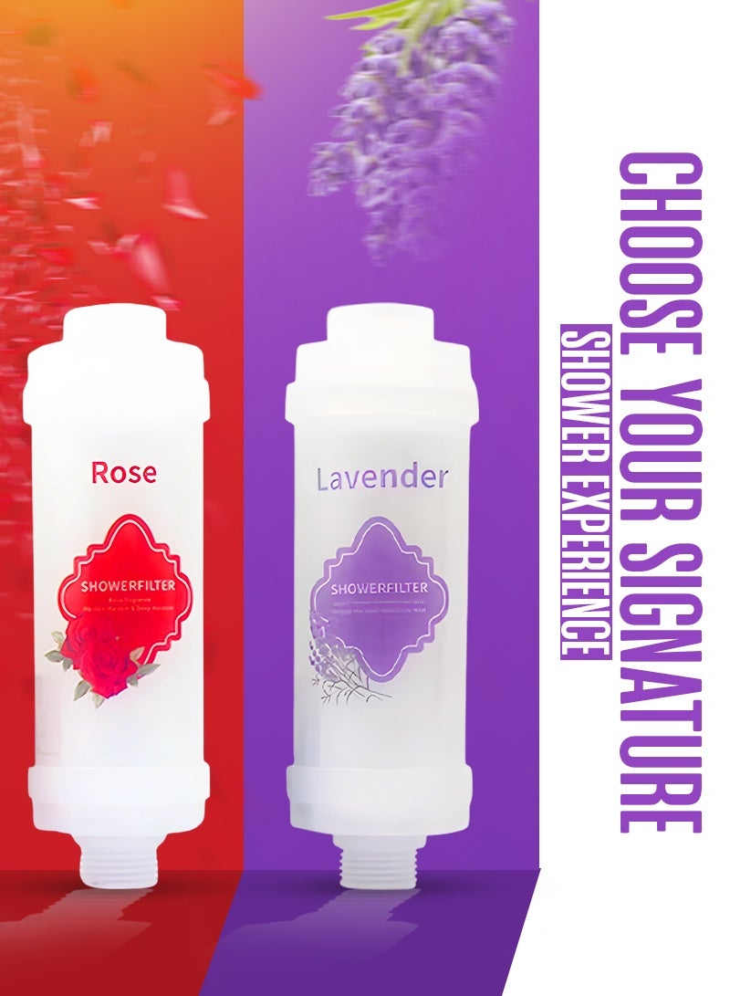 ABJ 2-Pack Vitamin C Shower Filters (Lavender + Rose) – Soft Water for Fresher Skin & Healthier Hair, Advanced Chlorine-Removing Shower Filter - Image 2