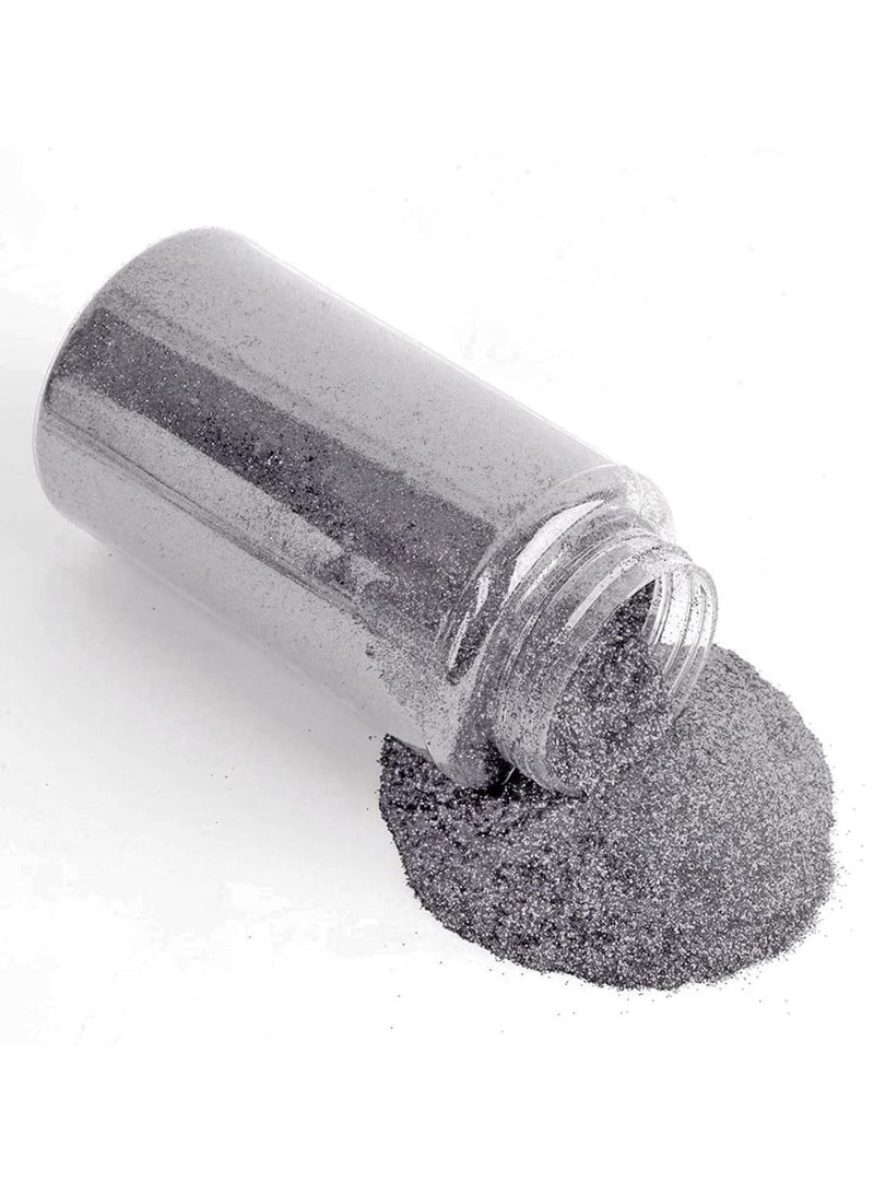 MARKQ Glitter Shaker Bottle, 100g Silver Glitter Pots for Resin Epoxy Slime Painting Scrapbooking Arts and Crafts Supplies  - Image 1