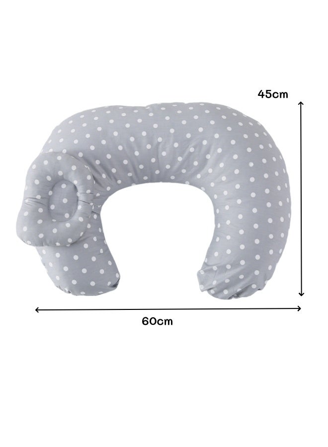 الدليبن وسائد رضاعة للأطفال، وسادة مضادة للبصق، وضعية لحديثي الولادة، وسادة رضاعة مع وسادة دعم للرضع، وسادة دعم للأطفال، وسادة رضاعة متعددة الاستخدامات، قابلة للغسل في الغسالة، للأم والطفل (نقاط رمادية) - Image 2