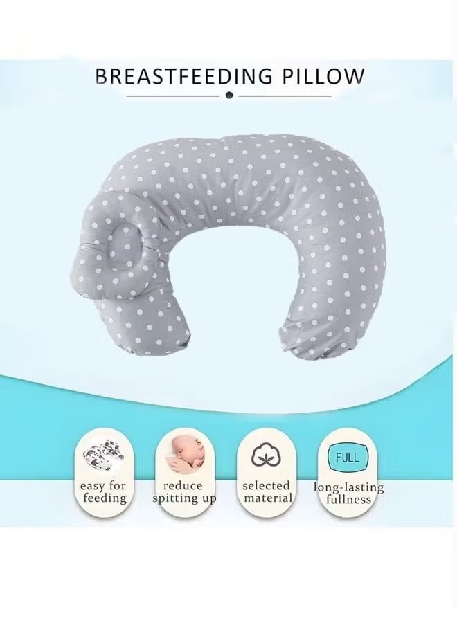 الدليبن وسائد رضاعة للأطفال، وسادة مضادة للبصق، وضعية لحديثي الولادة، وسادة رضاعة مع وسادة دعم للرضع، وسادة دعم للأطفال، وسادة رضاعة متعددة الاستخدامات، قابلة للغسل في الغسالة، للأم والطفل (نقاط رمادية) - Image 5