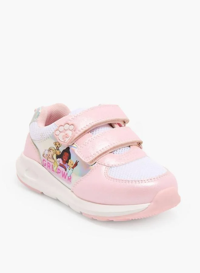 باربي Girls Hook & Loop Ankle School Sneakers